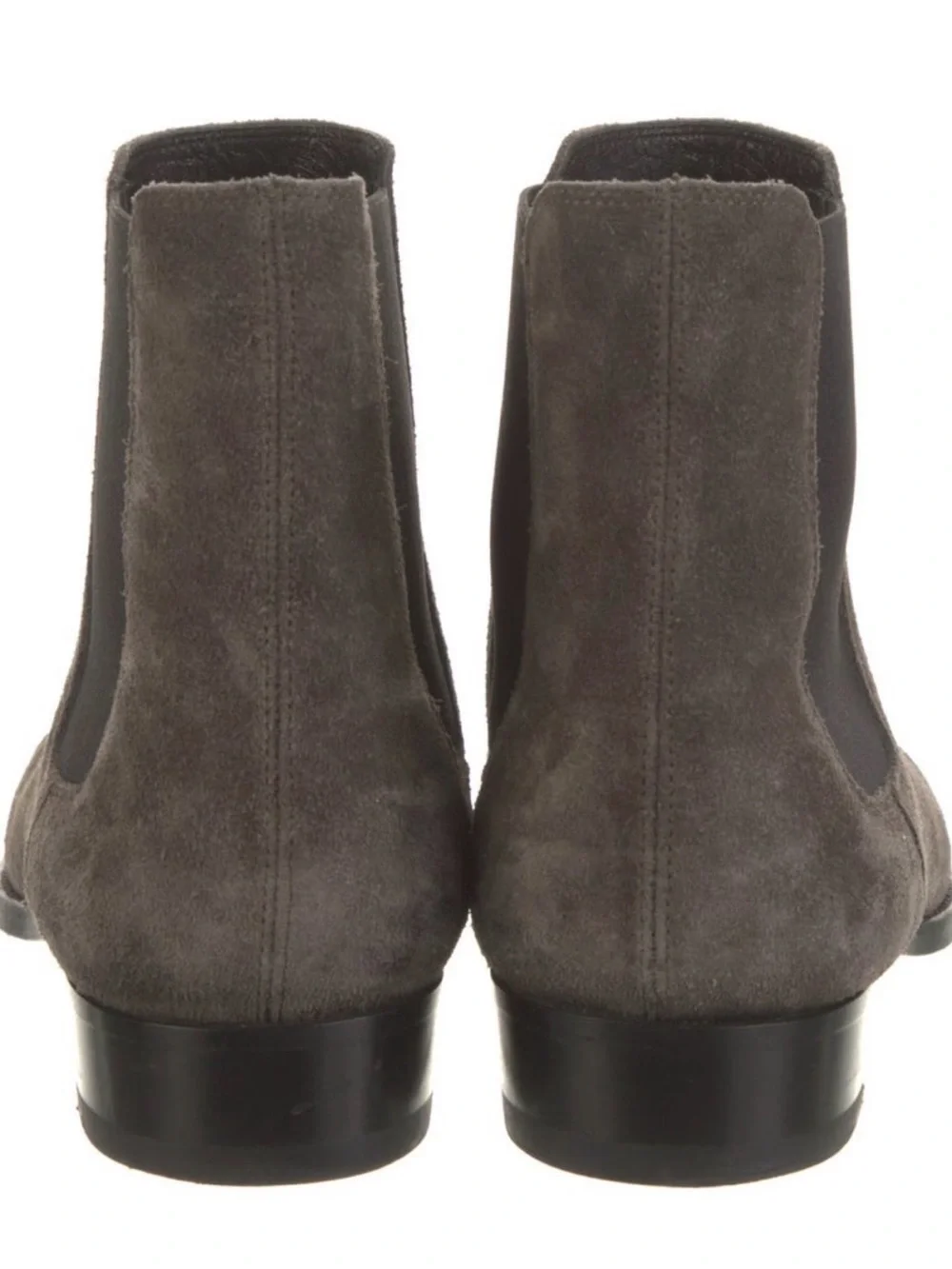 Saint Laurent Gray Suede Chelsea Boot
